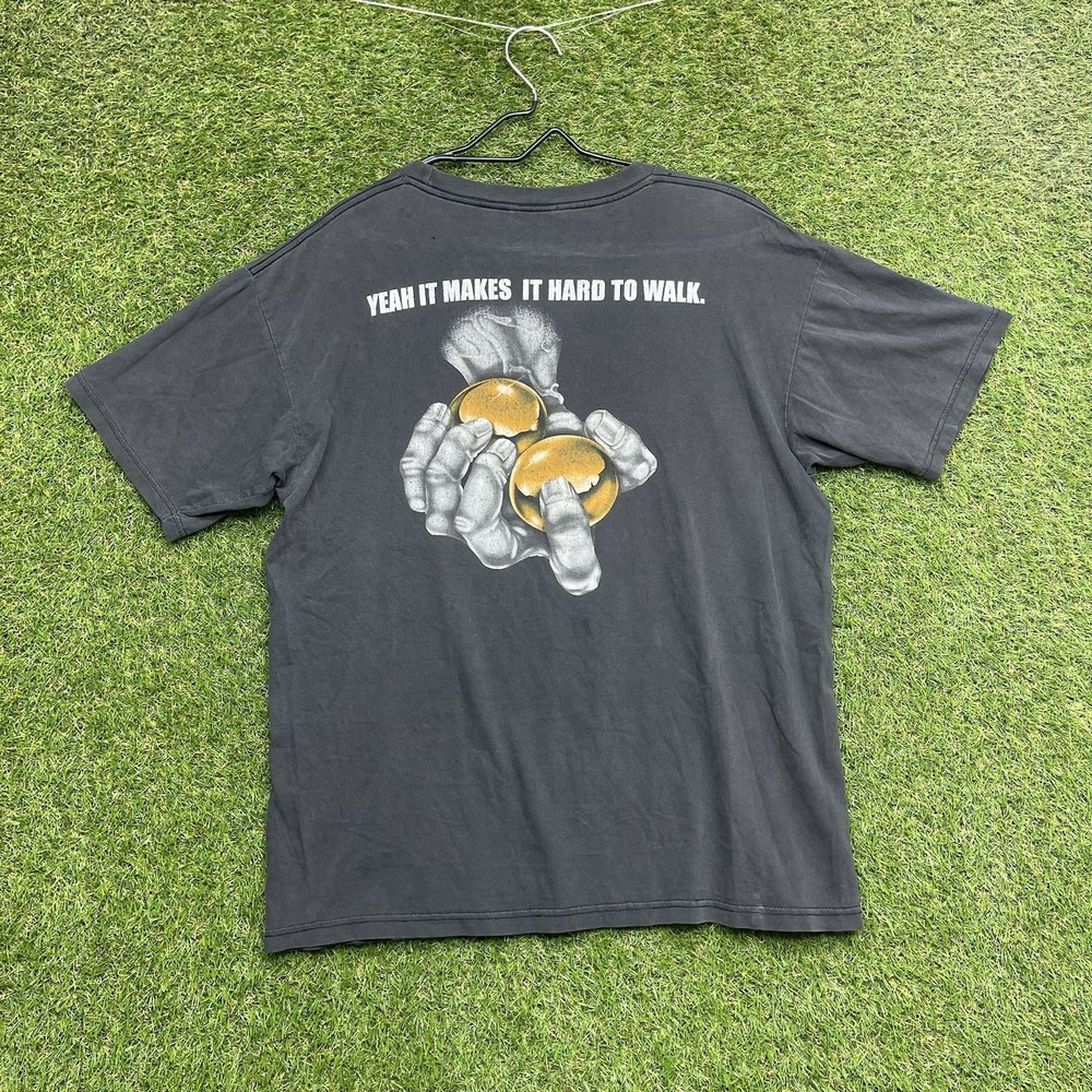 No Fear Shirt Mens Large Hand Black 90s USA Sun Faded Distressed Grunge y2k